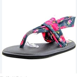 Sanuk Yoga Sling 2 Floral Thong Sandals 9